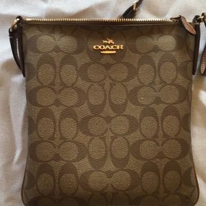 Coach signature leather crossbody bag